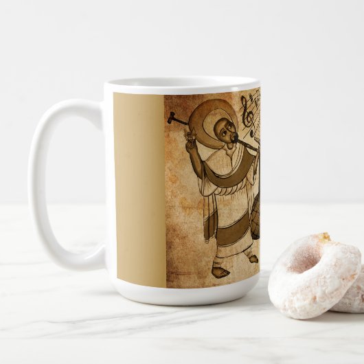 聖ヤレドとエチオピアの楽器 コーヒーマグカップ (ドーナツ)