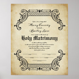 聖ユニオン・トレリス結婚の証明書 ポスター