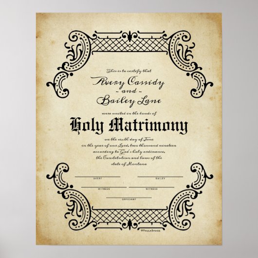 聖ユニオン・トレリス結婚の証明書 ポスター (正面)