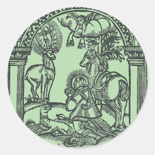 聖ユースタキウスはイエス・キリストを見る ラウンドシール