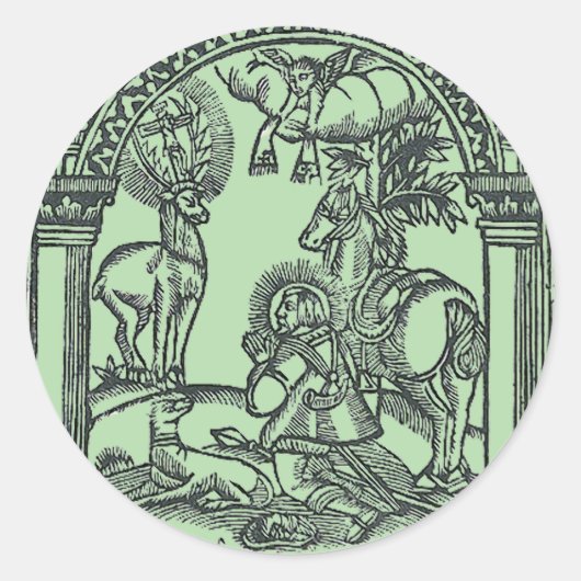 聖ユースタキウスはイエス・キリストを見る ラウンドシール (正面)