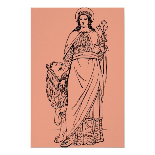 聖ユーヘミアザオール賞賛されたヴァージンと殉教者 ポスター (正面)