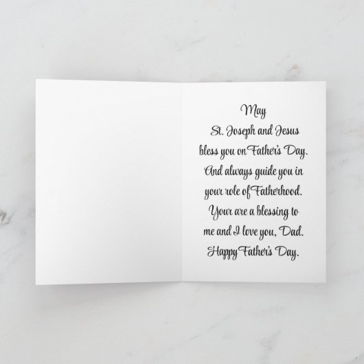 聖ヨセフとイエスの父の日の挨拶カード カード (内部)