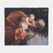 聖ヨセフとベビーイエズス宗教カトリック フリースブランケット (正面(横))