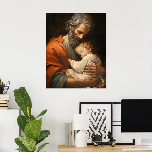 聖ヨセフと子イエスの宗教 ポスター (ホームオフィス)