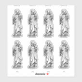 聖ヨセフと子イエス白黒 シール (シート)