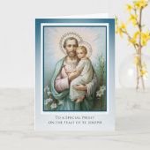 聖ヨセフのカトリック司祭の饗宴 カード (黄色い花)
