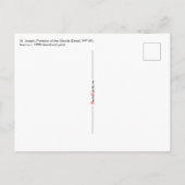 聖ヨセフの上半身（詳細；VVP 09） ポストカード (裏面)