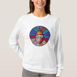 聖ヨセフの上品なハート:ステンドグラス Tシャツ