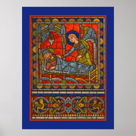 聖ヨセフの夢ステンドグラスのチャートルウィンドウ ポスター (正面)