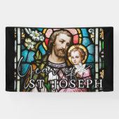 聖ヨセフの年ステンドグラス宗教イエス 横断幕 (横)