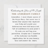 聖ヨセフの年 カトリック メモラーレ 祈祷カード カード (裏面)