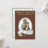 聖ヨセフの日の祈りの言葉とイエス カード (正面/裏面インサイチュ)