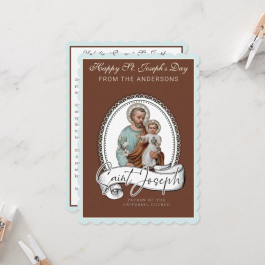 聖ヨセフの日の祈りの言葉とイエス カード (正面/裏面インサイチュ)