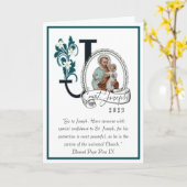 聖ヨセフの日の祭り  イエス 宗教的な祈り カード (黄色い花)