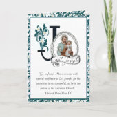 聖ヨセフの日の饗宴イエス宗教的祈りの言葉カード カード (正面)