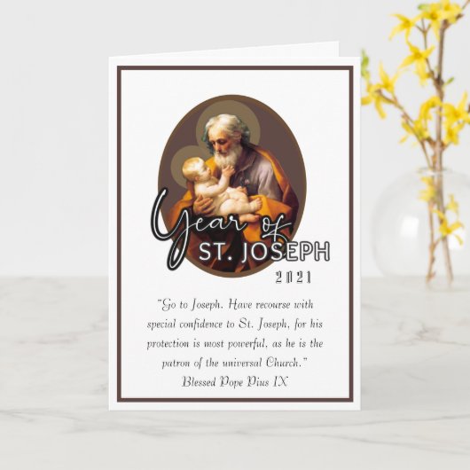 聖ヨセフの日イエス·宗教的祈りの言葉カード カード (黄色い花)