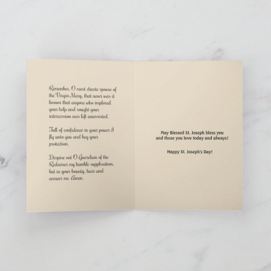 聖ヨセフの日 子イエス 宗教 ヴィンテージ カード (内部)