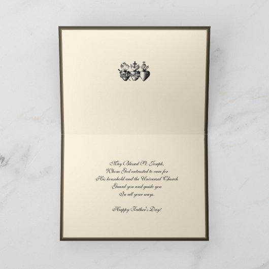 聖ヨセフの父の日イエスの信仰 カード (内部)