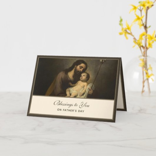 聖ヨセフの父の日イエスの信仰 カード (黄色い花)