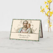 聖ヨセフの父の日イエスの宗教的カード カード (黄色い花)