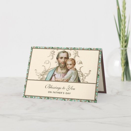 聖ヨセフの父の日イエスの宗教的カード カード (正面)