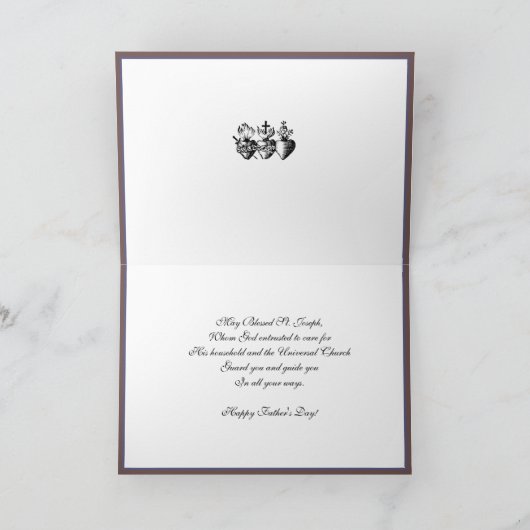 聖ヨセフの父の日イエスの宗教的カード カード (内部)
