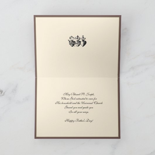 聖ヨセフの父の日イエスの宗教的カード カード (内部)