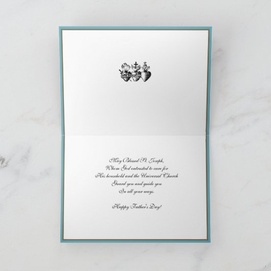 聖ヨセフの父の日カトリックの宗教的カード カード (内部)