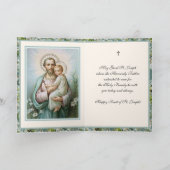 聖ヨセフの祭り イエス 花の宗教的なヴィンテージ カ カード (内部)