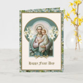 聖ヨセフの祭り イエス 花の宗教的なヴィンテージ カ カード (黄色い花)