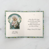 聖ヨセフの祭り イエス 花の宗教的 ヴィンテージ カード (内部)