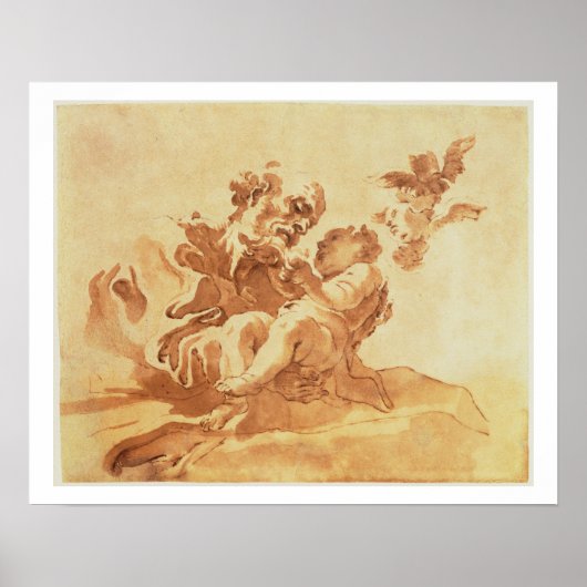 聖ヨセフはキリストの子を慕って(ペン、インク、b) ポスター (正面)