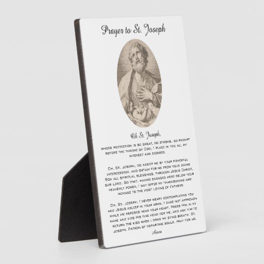 聖ヨセフへの古代カトリック祈りの言葉 フォトプラーク (側面)