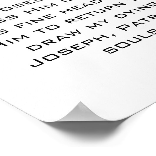 聖ヨセフへの古代カトリック祈りの言葉 ポスター (角)