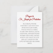 聖ヨセフへの家族の祈り　祈祷カード ノートカード (裏面)