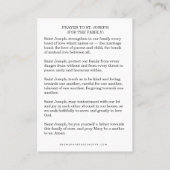 聖ヨセフへの祈りの言葉 名刺 (裏面)