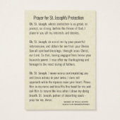 聖ヨセフイエスカトリック保護祈りの言葉 (裏面)
