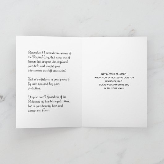 聖ヨセフイエスフェスティデイ宗教祈りの言葉 シーズンカード (内部)