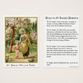 聖ヨセフイエス保護祈りの言葉カトリック (正面&裏面)