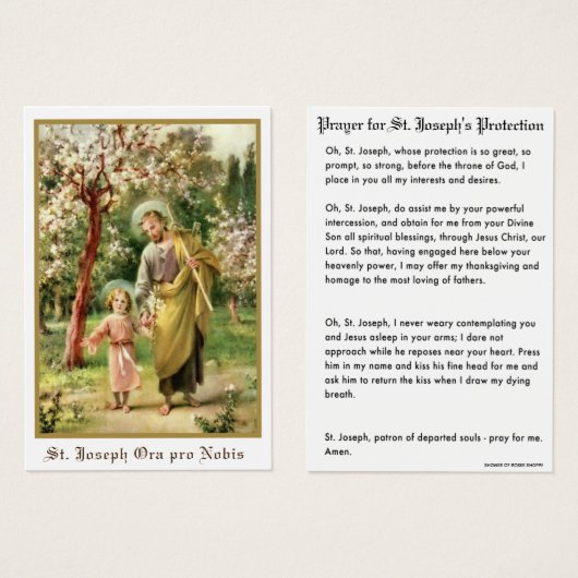 聖ヨセフイエス保護祈りの言葉カトリック (正面&裏面)