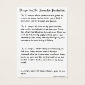 聖ヨセフイエス保護祈りの言葉カトリック (裏面)