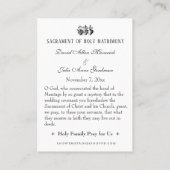 聖ヨセフカトリック結婚式の引き出物聖札 名刺 (裏面)