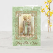 聖ヨセフベビーイエス水彩 カード (黄色い花)