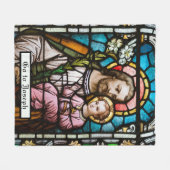 聖ヨセフベビーイエズス宗教的カトリック祈りの言葉 フリースブランケット (正面(横))