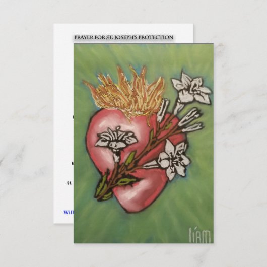聖ヨセフ保護祈りの言葉カードの祈りの言葉 サンキューカード (正面/裏面)