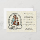 聖ヨセフ宗教的お悔やみ サンキューカード (正面/裏面)