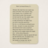 聖ヨセフ宗教詩「爪、 ネイル」 by Feeney (裏面)