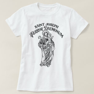 聖ヨセフ悪霊カトリックの労働者の恐怖 Tシャツ