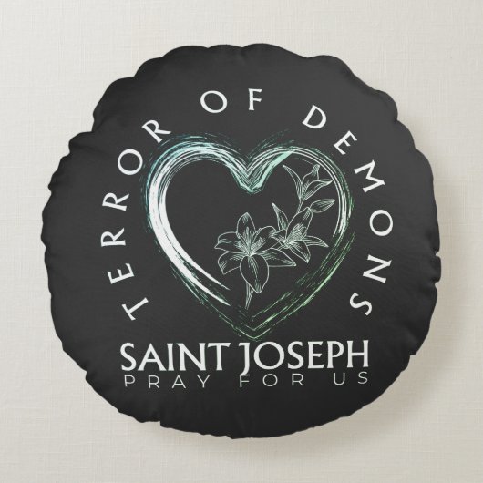 聖ヨセフ悪魔の恐怖 ラウンドクッション (正面)